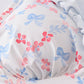 Blue bow lattice print  mom swimsuit