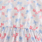 Blue bow lattice print mom&me dress