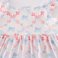 Blue bow lattice print mom&me dress