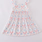 Blue bow lattice print mom&me dress