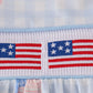 Blue flag embroidery smocked gingham dress