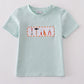 Blue tool embroidery top