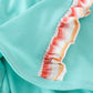 Rainbow stripe marine creature embroidery smocked shorts set
