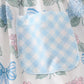 Blue hydrangea bow print ruffle bloomer set
