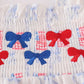 Bow embroidery smocked bloomer set