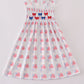 Bow embroidery smocked dress
