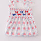 Bow embroidery smocked dress