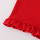 Bow embroidery smocked shorts set