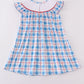 Flag embroidery smocked dress