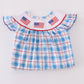 Flag embroidery smocked dress