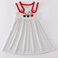 Red cake embroidery dot dress