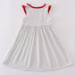 Red cake embroidery dot dress
