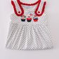 Red cake embroidery dot dress