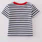 Blue stripe cake embroidery top