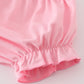 Pink lemon print bow ruffle bloomer set
