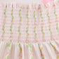 Pink lemon print bow smocked tiered mom&me dress