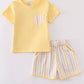 Rainbow stripe shorts set