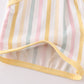 Rainbow stripe shorts set