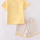 Rainbow stripe shorts set