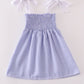 Blue stripe seersucker smocked mom&me dress