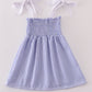 Blue stripe seersucker smocked mom&me dress