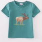 Blue deer applique top