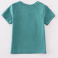 Blue deer applique top