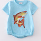 Blue fish applique bubble