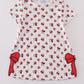 Character print bow applique mom&me dress
