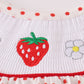 Red dot strawberry embroidery smocked shorts set