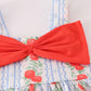 Apple print bow bloomer set