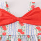 Apple print bow dress