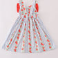 Apple print bow dress