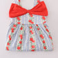 Apple print bow dress