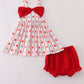 Red apple bow bloomer set