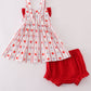 Red apple bow bloomer set
