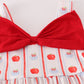 Red apple bow bloomer set