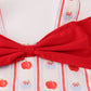 Red apple bow ruffle shorts set