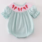 Blue bow pearl smocked bubble