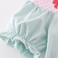 Blue bow pearl smocked bubble