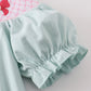 Blue bow pearl smocked dress