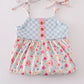 Pink floral print strap bloomer set