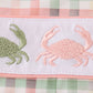 Crab embroidery plaid bloomer set