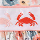 Floral crab embroidery bow ruffle dress