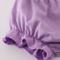 Purple floral embroidery smocked bloomer set