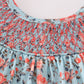Blue floral smocked bloomer set