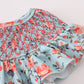 Blue floral smocked bloomer set