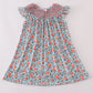 Blue floral smocked dress
