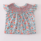 Blue floral smocked dress