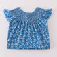 Blue floral print smocked dress